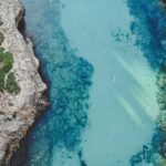 aerial view of blue sea